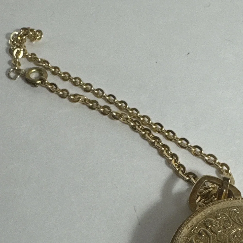Vintage Juvelin Roman‎ Numeral Pocket Watch with Chain Swiss Hong Kong